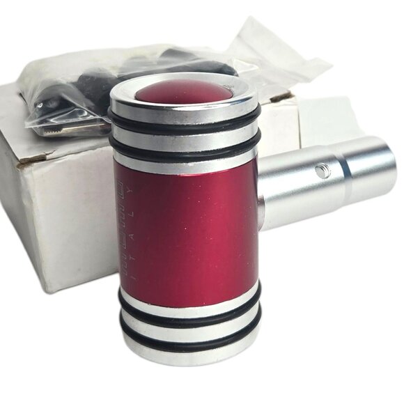 Aluminum Red & Silver Shift Knob with 3 Inserts - Picture 3 of 4